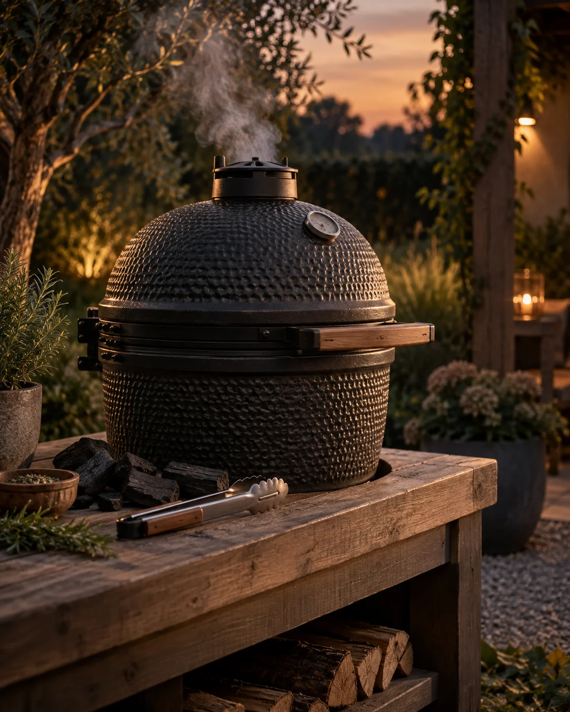 Illustratief sfeerbeeld van een kamado
